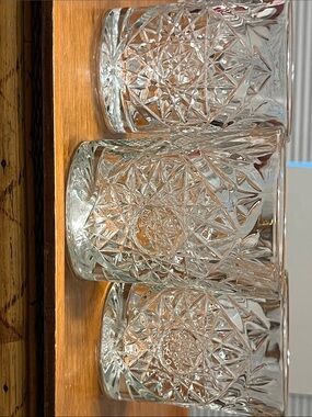 Set of 3-Libbey-Hobstar, Double Old Fashion Glasses (Whiskey Tumblers)-12ounce